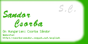 sandor csorba business card